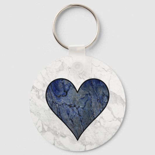Porte-clés Motif marbré en pierre bleue (Recto)