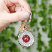 Porte-clés Motif marocain gris et blanc (main)