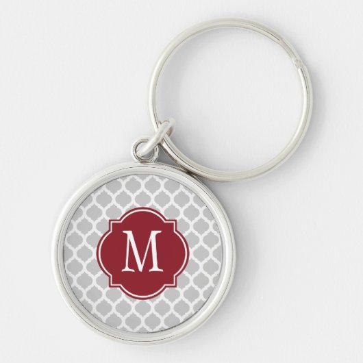 Porte-clés Motif marocain gris et blanc (Devant)