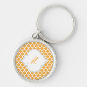 Porte-clés Motif marocain orange avec Porte - clés Monogramme