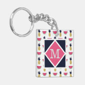 Porte-clés Motif mignon de griffonnage d'ananas et de (Devant gauche)