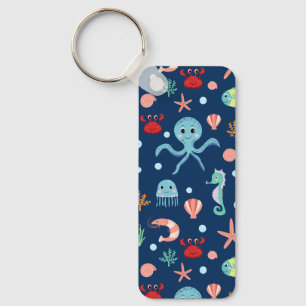 Porte-clés Motif mignon de vie marine de l'océan