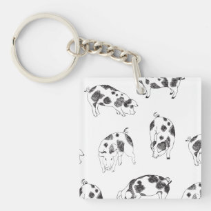 Porte-clés Motif minimaliste de Cottagecore vintage représent
