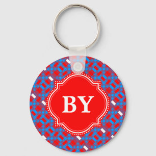 Porte-clés Motif moderne bleu blanc frais Bavière