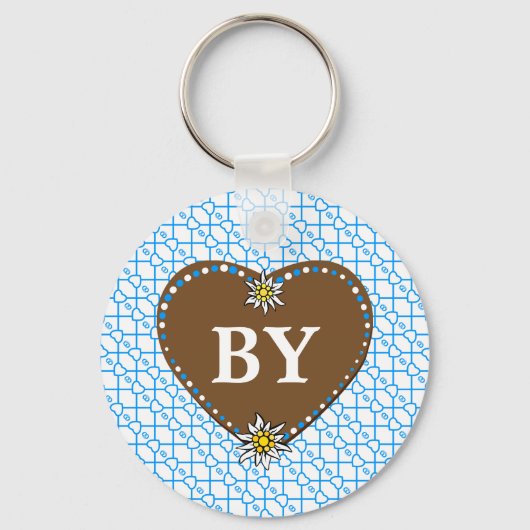 Porte-clés Motif moderne bleu blanc frais Bavière (Recto)