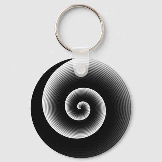 Porte-clés Motif moderne noir et blanc élégant (Recto)