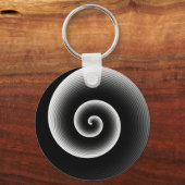 Porte-clés Motif moderne noir et blanc élégant (Recto)