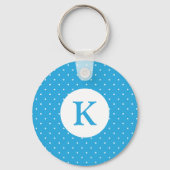 Porte-clés Motif monogramme à pois bleu clair mignon (Verso)