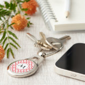 Porte-clés Motif monogramme Red Quatrefoil (Côté )