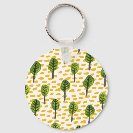 Porte-clés Motif Naïve Green Black Tree (Recto)
