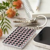 Porte-clés Motif noir, blanc, diamant rouge (Devant droit)