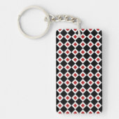 Porte-clés Motif noir, blanc, diamant rouge (Devant)