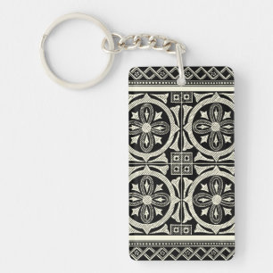 Porte-clés Motif noir et blanc de mandala par le studio de