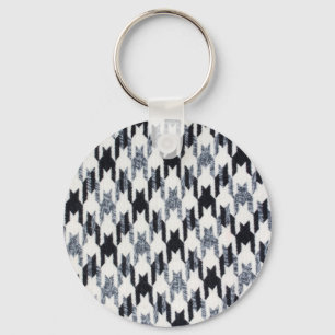 Porte-clés Motif noir et blanc Houndstooth