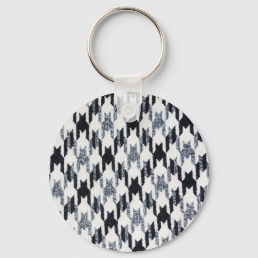 Porte-clés Motif noir et blanc Houndstooth (Recto)