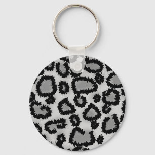 Porte-clés Motif, noir et gris d'empreinte de léopard
