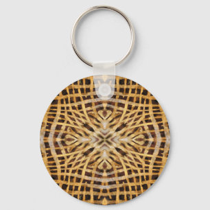 Porte-clés Motif noir et jaune de fourrure de kaléidoscope