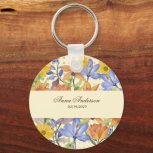 PORTE-CLÉS MOTIF ORANGE FLOWER