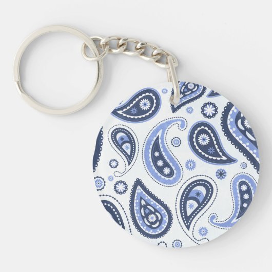 Porte-clés Motif Paisley Bleu (Devant)