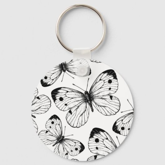 Porte-clés Motif papillon de choux (Recto)