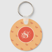 Porte-clés Motif papillon moderne Modèle Monogramme initial (Recto)