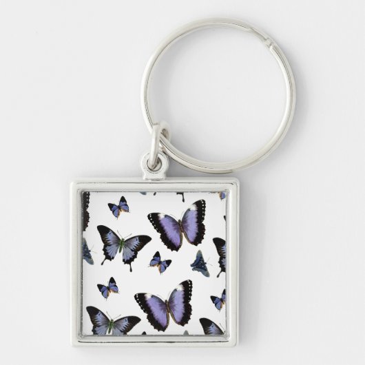 Porte-clés Motif papillon pourpre (Devant)