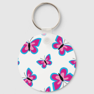 Porte-clés Motif papillon rose bleu