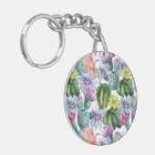 Porte-clés Motif peint à la main de cactus d'aquarelle (Devant gauche)