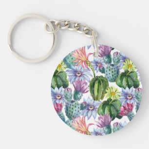 Porte-clés Motif peint à la main de cactus d'aquarelle