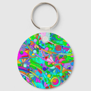 Porte-clés Motif Peint À La Main Et Numériquement Art 18