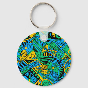 Porte-clés Motif Peint À La Main Et Numériquement Art 21