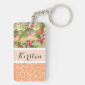 Porte-clés Motif personnalisé de fleur de fruit d'ananas trop (Dos)