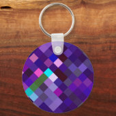Porte-clés Motif Pixelé - Violet (Recto)