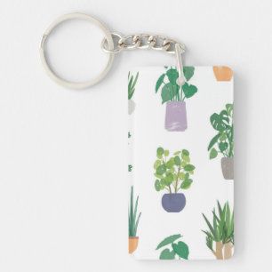 Porte-clés motif plante