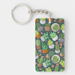 Porte-clés motif plante