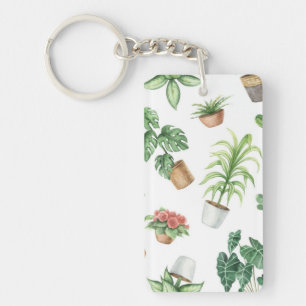 Porte-clés motif plante