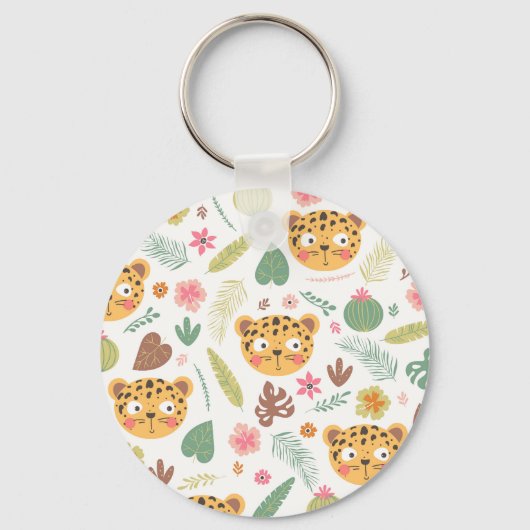 Porte-clés Motif Plante de Leopard Head Tropical (Recto)