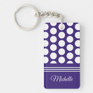 Porte-clés motif pois sur ultra violet