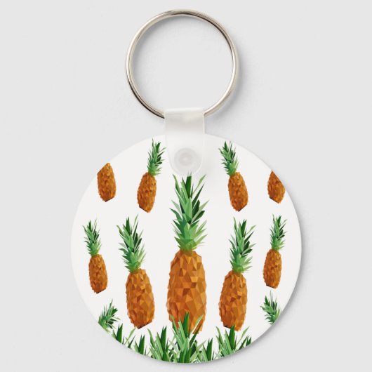 Porte-clés motif polygonal d'impression d'ananas (Recto)