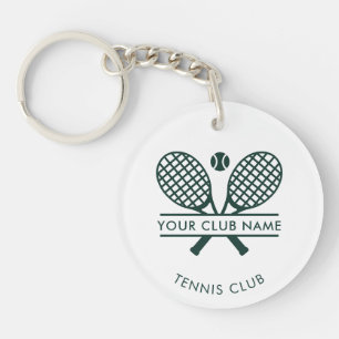 Porte-clés Motif Raquettes de Tennis Nom du Country Club Swag
