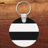Porte-clés Motif rayé noir et blanc classique (Recto)