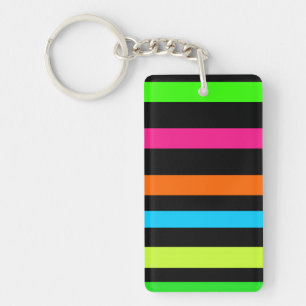 Porte-clés Motif Rayures Néon