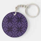 Porte-clés Motif Rétro de Couleur Violet Foncé (Dos)