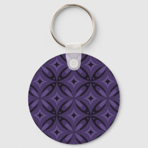 Porte-clés Motif Rétro de Couleur Violet Foncé