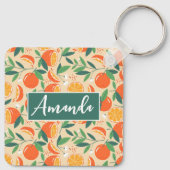 Porte-clés Motif rétro de fruits d'agrumes orange (Dos)