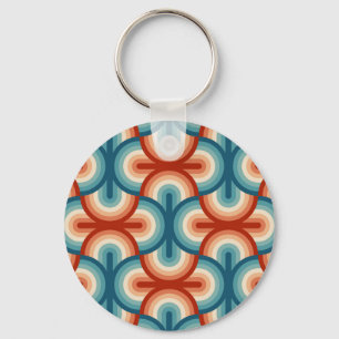 Porte-clés Motif Retro Summer Rainbow Stripes