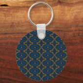 Porte-clés Motif Rétro Vintage Deep Blue (Recto)