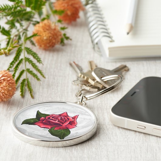 Porte-clés Motif rose (Côté)