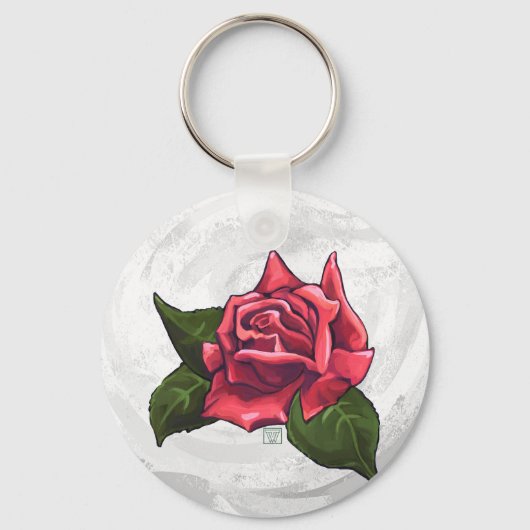 Porte-clés Motif rose (Recto)