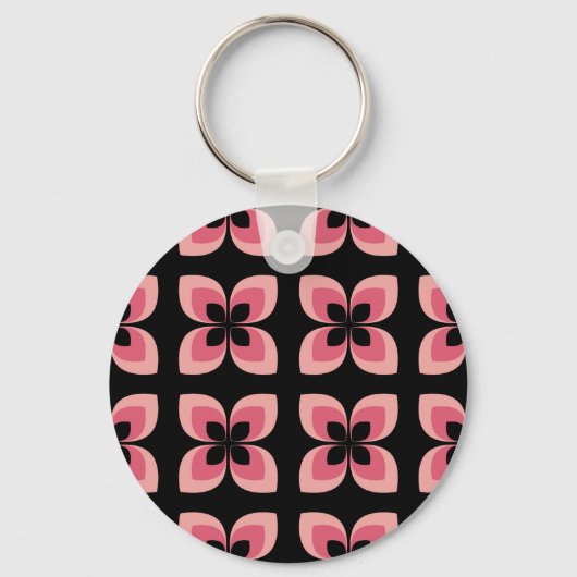 Porte-clés Motif rose deux tons lumineux (Recto)